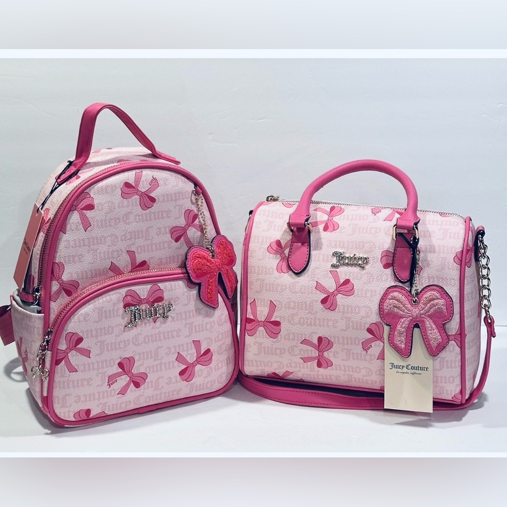 Juicy Couture Pink Bow Backpack and Purse Duo